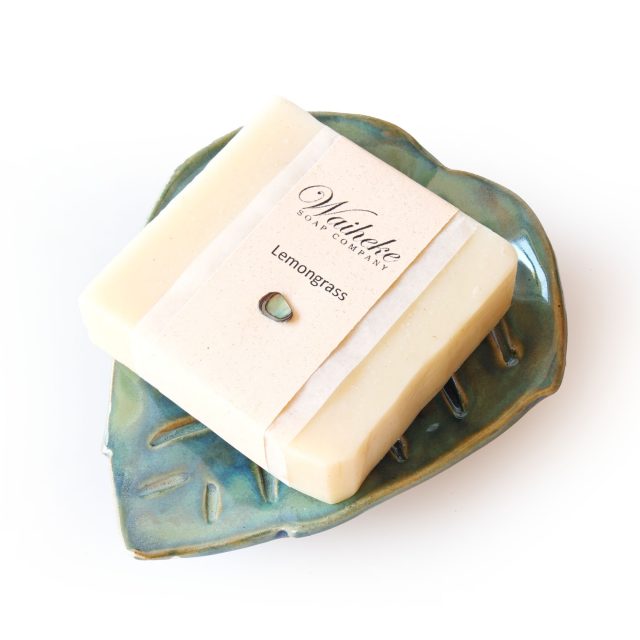 Ceramic Leaf Soap Dish & Soap Gift Box (Sea)
