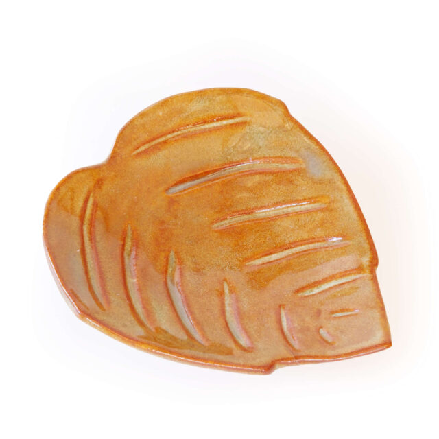 Hand Crafted Ceramic Leaf Soap Dish (Autumn)